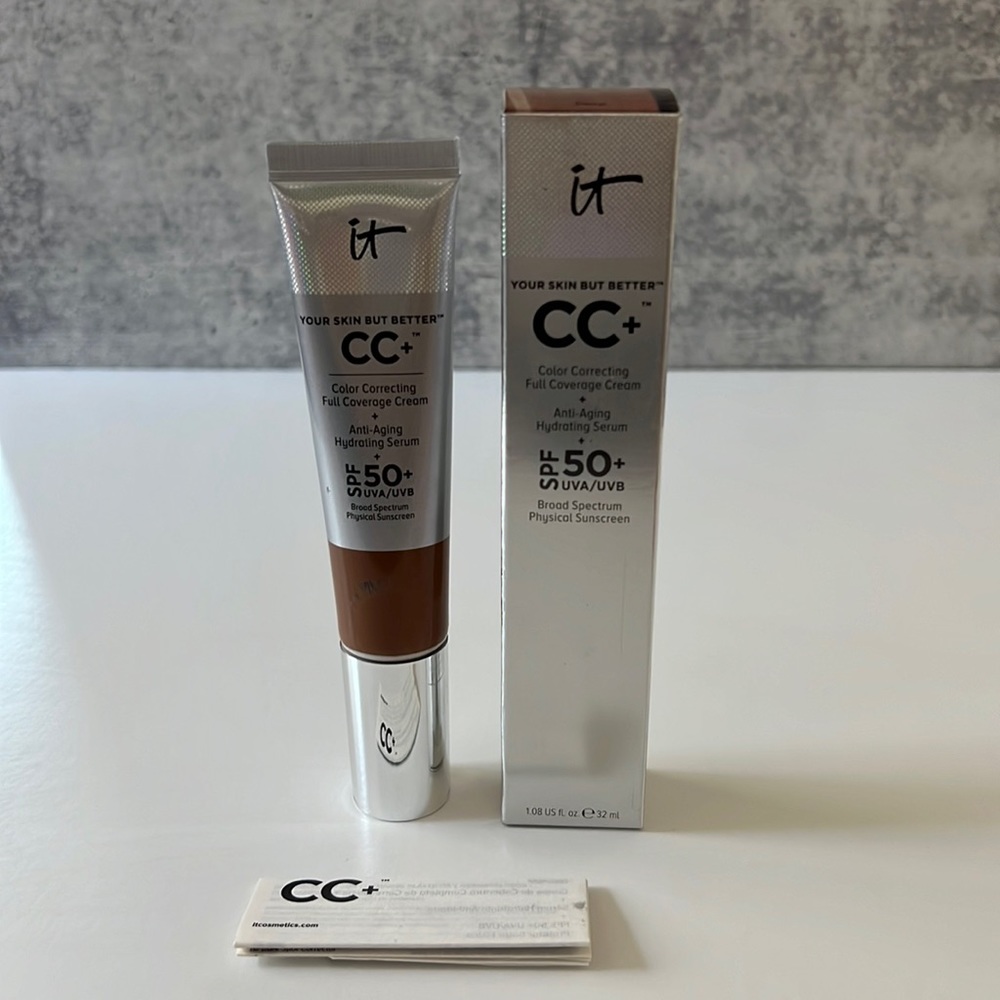 It Cosmetics CC Full Coverage Cream + Hydrating Serum Deep SPF 50 Full Size BNIB